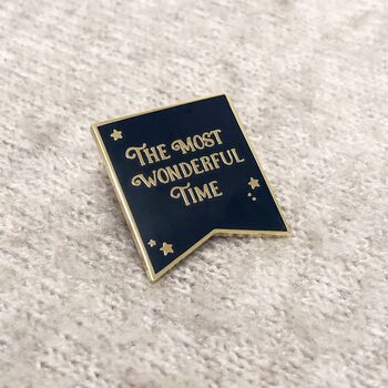 The Most Wonderful Time Red Enamel Pin Badge, 7 of 11