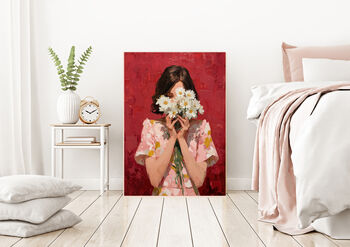 Female Flower Portrait Art Print, 4 of 4