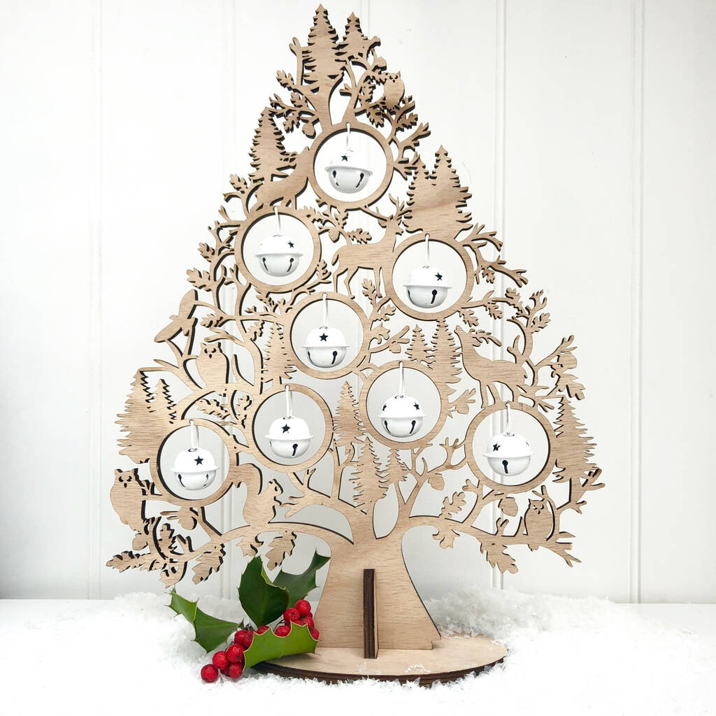 Wooden Christmas Tree With Bells