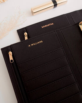 Personalised Vegan Leather A5 Ring Binder Organiser | Black, 5 of 6