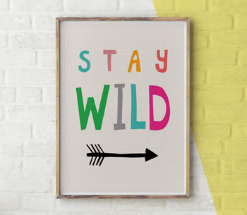 Kids Nursery Print, Stay Wild, 3 of 5