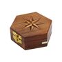 Handmade Hexagon Wooden Box With Star, thumbnail 3 of 9