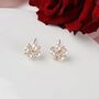 Joana Ivory Silver Pearl Drop Charm Flower Gift Earrings Set, thumbnail 2 of 4