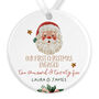 Personalised Ceramic First Christmas Engaged Tree Bauble In Various Designs, thumbnail 4 of 7