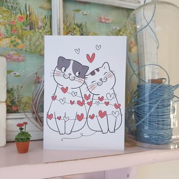 Cat Love Hearts Valentine's Day Card, 7 of 7