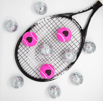 Tennis Lovers Heart Motif Tennis Balls, 5 of 12