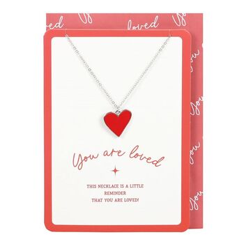 You Are Loved Heart Pendant Necklace Card, 2 of 2