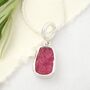 Rough Ruby Silver Pendant July Birthstone, thumbnail 1 of 4
