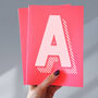 Vibrant Pink And White Initial Personalised Notebook, thumbnail 2 of 3