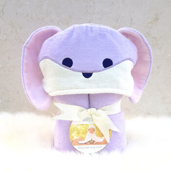 Personalised Lavender Bunny Baby Towel, 3 of 8