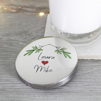 Couple Mistletoe Christmas Scented Candle With Lid, 5 of 9