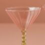 A Pair Of Pink And Green Coupe Cocktail Glasses, thumbnail 2 of 3