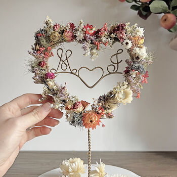 Personalised Autumn Dried Flower Cake Topper, 3 of 6