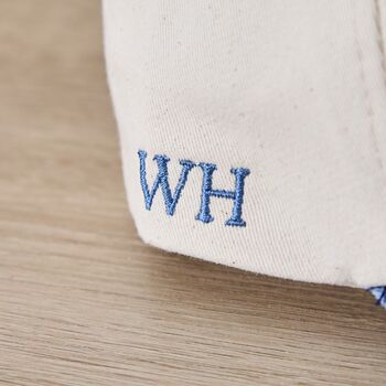 Personalised Ecru And Blue Cool Father's Day Cap, 4 of 5