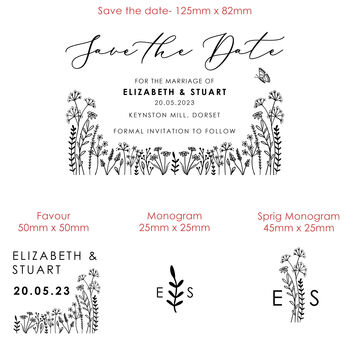 Garden Wedding Save The Date Stamp, 5 of 6