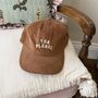 Tea Please Slogan Cord Cap, thumbnail 1 of 5