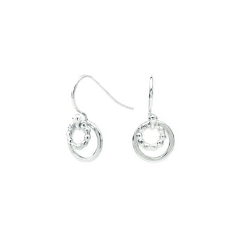 Sterling Silver Circle Drop Earrings, 2 of 5