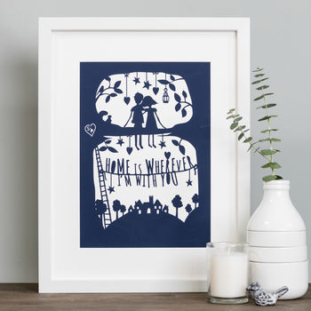 Home Is Wherever I'm With You Print Or Papercut, 2 of 3