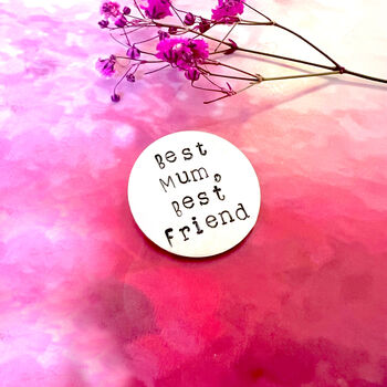 Best Mum, Best Friend Hand Stamped Pocket Token Mother's Day, 2 of 5