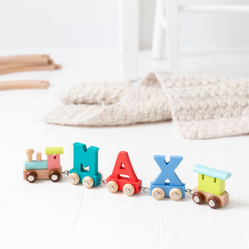 Personalised Colourful Christening Name Train, 9 of 12