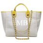 Personalised Pastel Trim Large Chain Initial Tote Bag, thumbnail 4 of 7