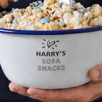 Personalised Sofa Snacks Enamel Bowl, 2 of 9