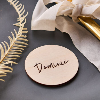 Wooden Circle Wedding Place Setting, 2 of 4