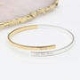 Personalised Gold Plated And Silver Mix Open Bangle, thumbnail 2 of 4