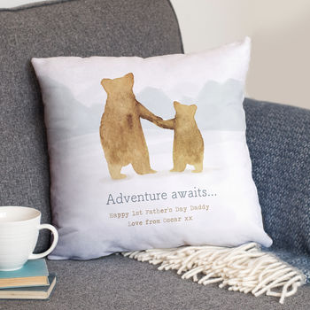 Personalised Father And Child Bear Cushion Gift For Dad, 5 of 10