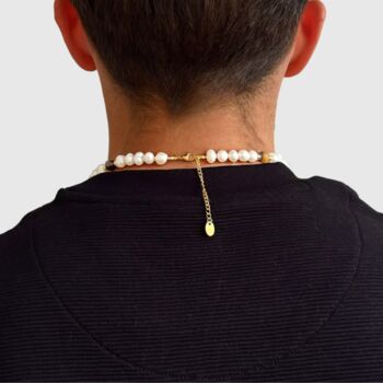 Freshwater Pearls With Tiger Eye Stone Necklace, 2 of 7
