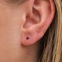 3mm Sterling Silver Ruby Red Crystal Stud Earrings, thumbnail 2 of 3