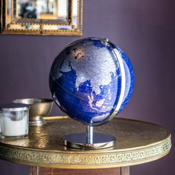 Classic Light Up Blue And Silver Globe, 2 of 3