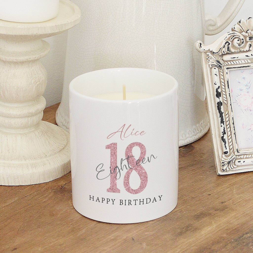 Personalised 18th Birthday Scented Candle By Andrea Fays