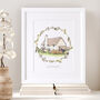 Personalised Watercolour Wreath House Sketch, thumbnail 2 of 5