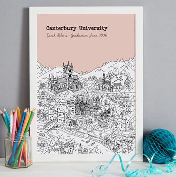 Personalised Canterbury Graduation Gift Print, 5 of 9