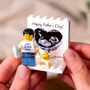 Personalised First Father’s Day Baby Scan Lego® Brick Minifig Display Gift For Dad To Be, thumbnail 1 of 12