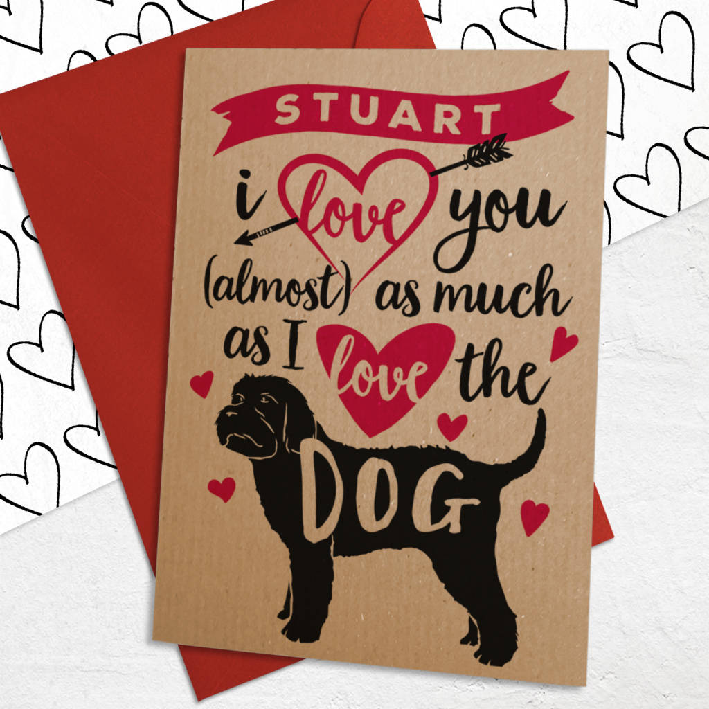 Personalised Valentine s Day Card With Any Dog Breed