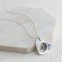 Silver Fingerprint Impression Heart Pendant With Birthstone, thumbnail 4 of 7
