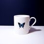 Limited Run Black Butterfly Fine English Bone China Mug, thumbnail 1 of 5