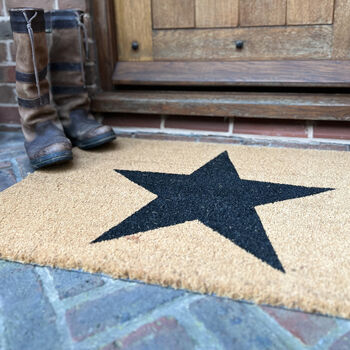 Large Charcoal Star Coir Doormat, 2 of 7