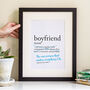 Personalised Boyfriend Dictionary Print, thumbnail 1 of 4