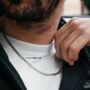 Men's Silver Matte Cuban Chain Stainless Steel Necklace 4mm, thumbnail 2 of 12