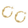 18ct Gold Plated Terra Gold Hammered Hoops, thumbnail 7 of 8