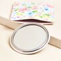 Pink Floral Bee Round Compact Mirror In Pouch, thumbnail 2 of 4