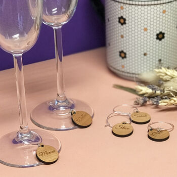 Personalised Five Christmas Wine Glass Charms, 2 of 8