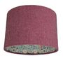 Hilda Clover Pink Tweed Floral Lined Drum Lampshades, thumbnail 1 of 11