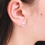 Unisex Silver Spike Huggie Hoop Earrings, thumbnail 1 of 6