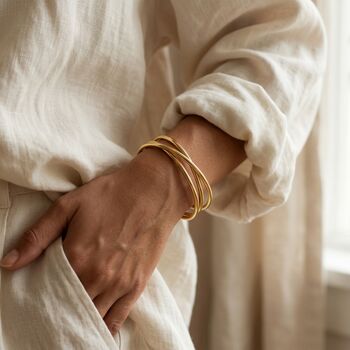 Triple Cuff Bangle Non Tarnish Waterproof, 4 of 8