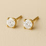 9ct Gold April Cubic Zirconia Birthstone Stud Earrings, thumbnail 1 of 5