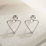 Sterling Silver Triangle Studs, thumbnail 1 of 7